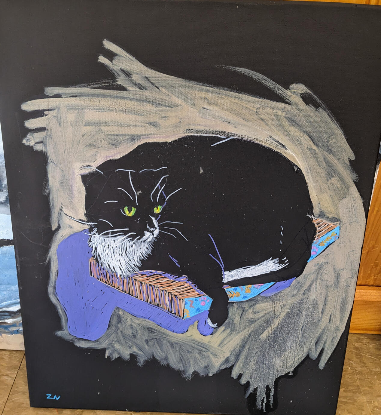 Loafing, acrylic on panel